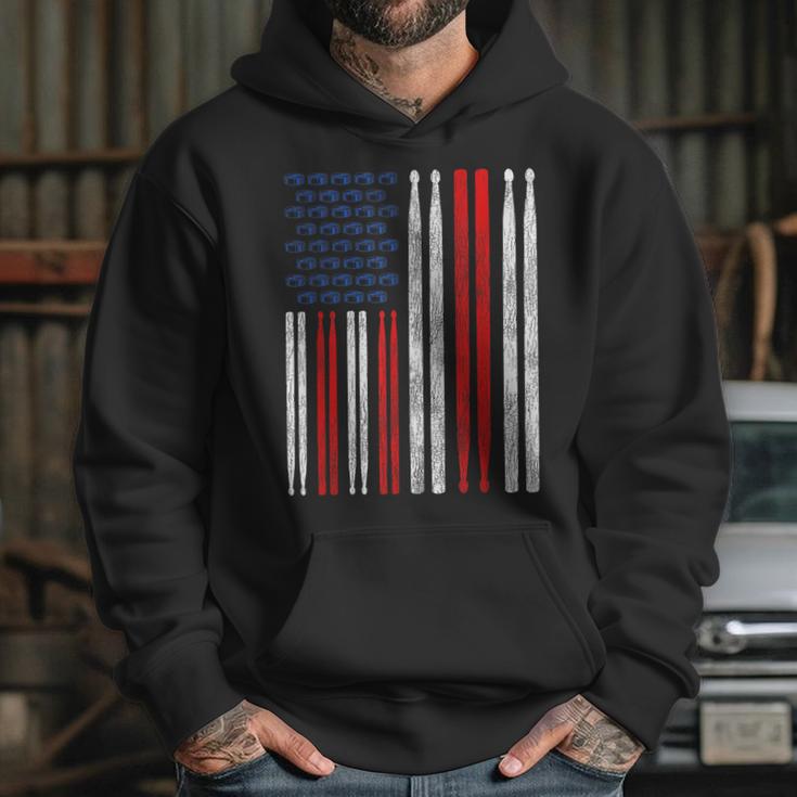 USA Flag Drumsticks Drum Kit Unisex Hoodie USA Flag Drumsticks Drum Kit Unisex Hoodie