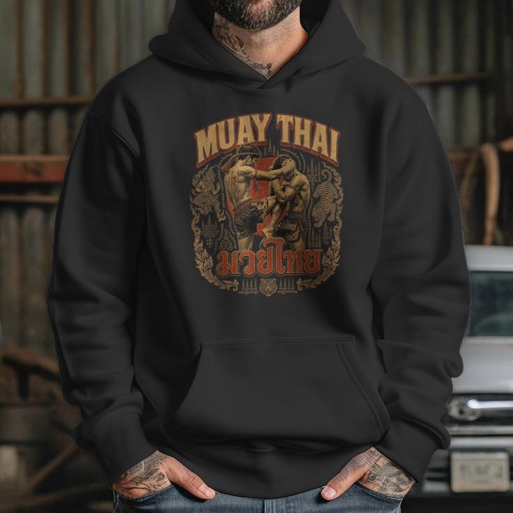 Vintage Muay Thai Thai Boxing Nak Muay Fighter Art Unisex Hoodie Vintage Muay Thai Thai Boxing Nak Muay Fighter Art Unisex Hoodie