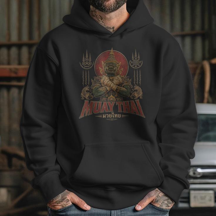 Vintage Muay Thai Respect Thai Boxing Fighter Thai Giant Unisex Hoodie