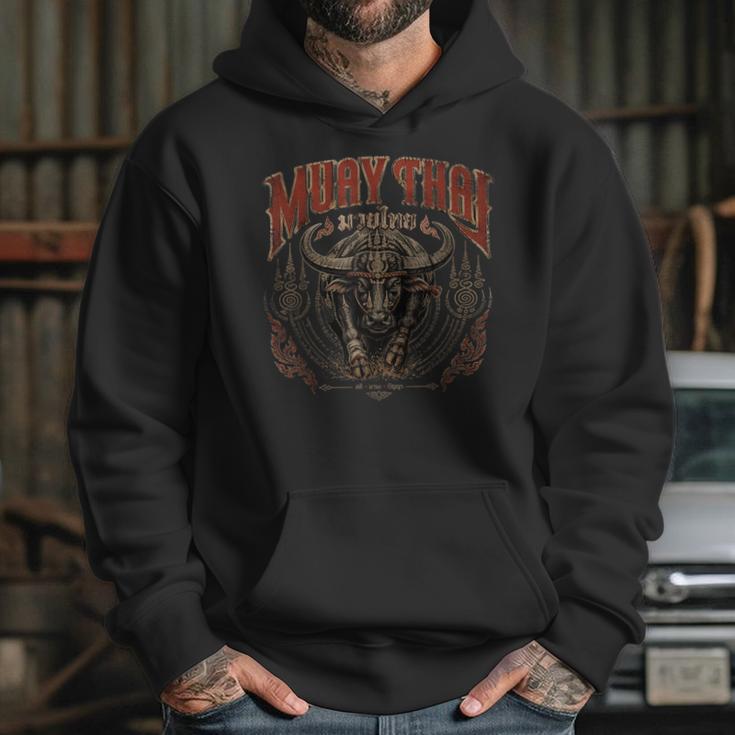 Vintage Muay Thai Trainer Thai Boxing Coach Art Buffalo Unisex Hoodie