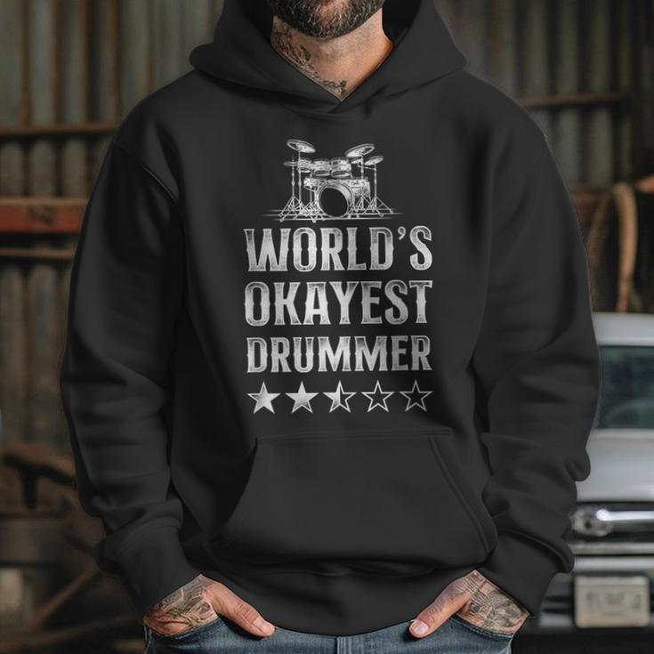 Vintage World'S Okayest Drummer Drum Kit Unisex Hoodie Vintage World'S Okayest Drummer Drum Kit Unisex Hoodie
