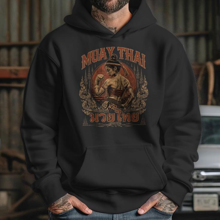 Weathered Muay Thai Fighter Thai Boxing Warrior Art Unisex Hoodie Weathered Muay Thai Fighter Thai Boxing Warrior Art Unisex Hoodie