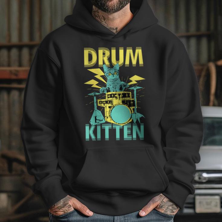 Women's Cute Drummer Cat Drum Kitten Unisex Hoodie Women's Cute Drummer Cat Drum Kitten Unisex Hoodie