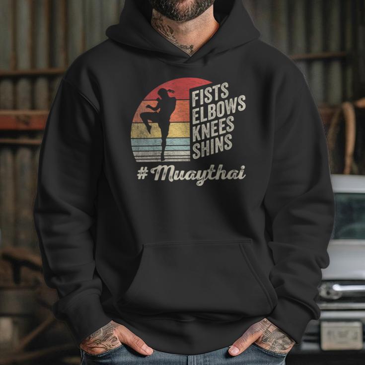 Women's Muay Thai Martial Arts Fighter Retro Vintage Sunset Graphic Unisex Hoodie