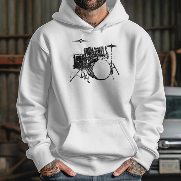 Drum Kit Drummer Band Musical Instrument Rock Music Raglan Baseball Tee Unisex Hoodie Drum Kit Drummer Band Musical Instrument Rock Music Raglan Baseball Tee Unisex Hoodie