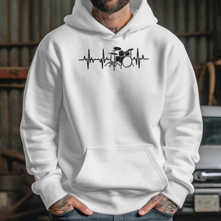 Drum Kit Pulse Line Rock Artist Drum Set Sweatshirt Unisex Hoodie Drum Kit Pulse Line Rock Artist Drum Set Sweatshirt Unisex Hoodie