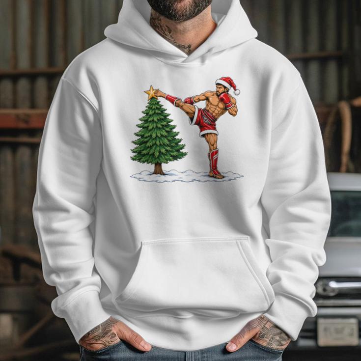 Festive Muay Thai Santa Christmas Unisex Hoodie