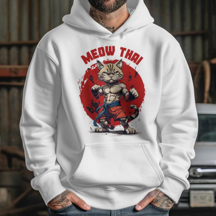 Meow Thai Funny Muay Thai And Cats Lover Unisex Hoodie