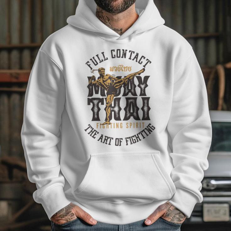Muay Thai Fighter MMA Full Contact Retro Kickboxing Unisex Hoodie