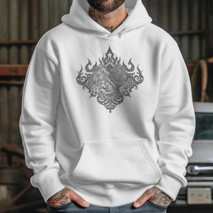 Sak Yant Muay Thai MMA Tattoo Twin Tiger Martial Art Boxing Unisex Hoodie