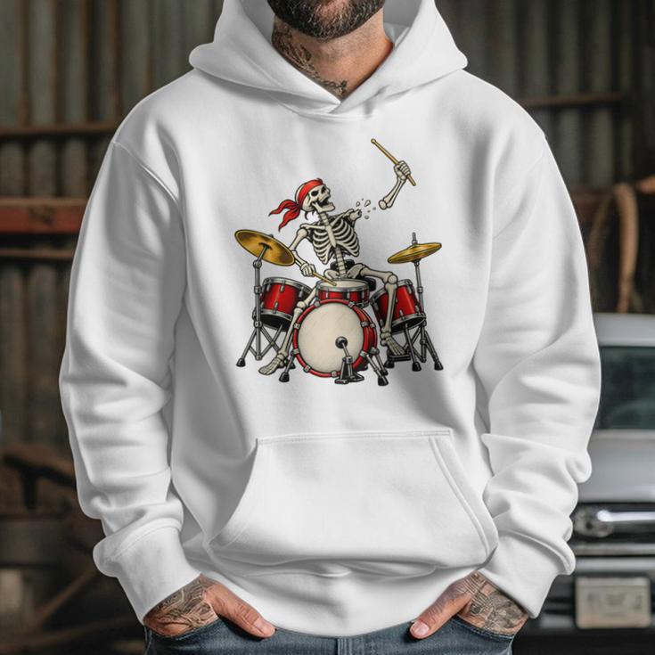 Skeleton Drummer Skull Drum Kit Halloween Unisex Hoodie