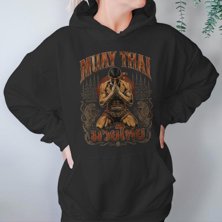 Faded Muay Thai Fighter Nak Muay Thailand Boxing Unisex Hoodie