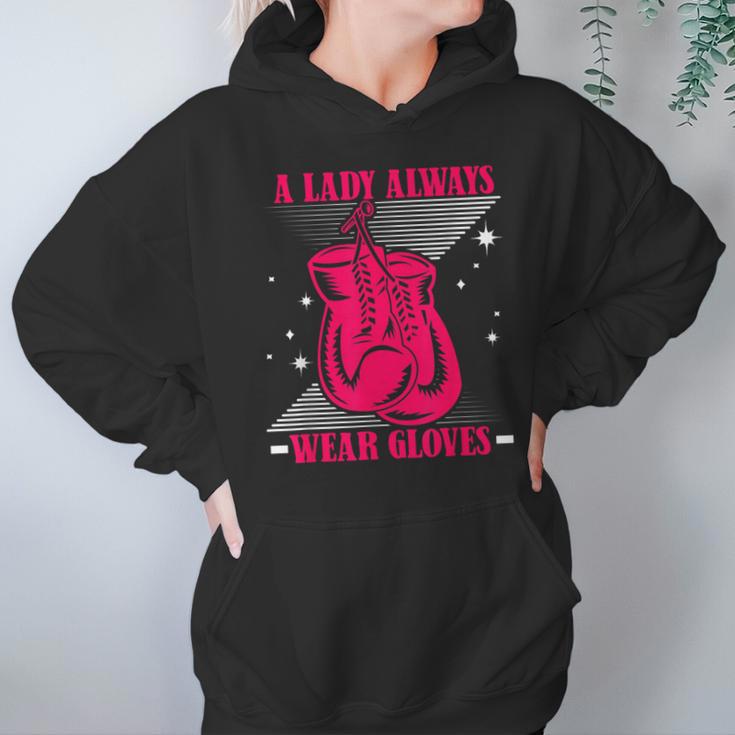 A Lady Always Wear Gloves Kickboxer Fan Muay Thai Boxing Unisex Hoodie