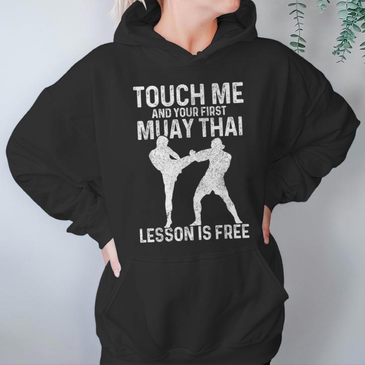 Muay Thai Boxing Kickboxing Your First Lesson Is Free Unisex Hoodie Muay Thai Boxing Kickboxing Your First Lesson Is Free Unisex Hoodie