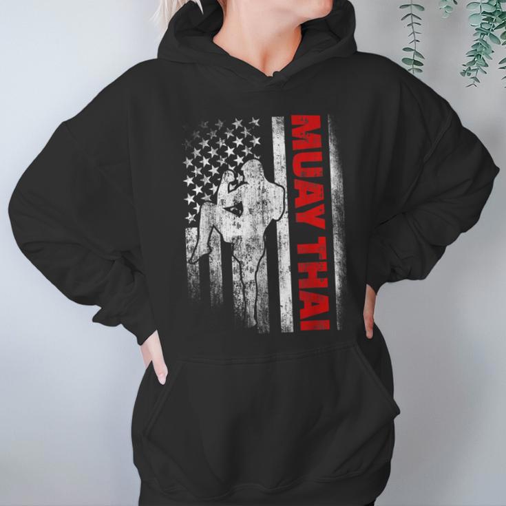 Muay Thai Boxing US American Flag Unisex Hoodie