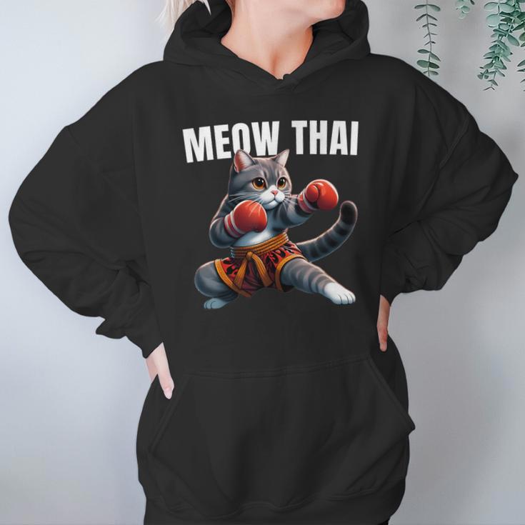 Muay Thai Cat Meow Thai Boxing Martial Art Kids Unisex Hoodie