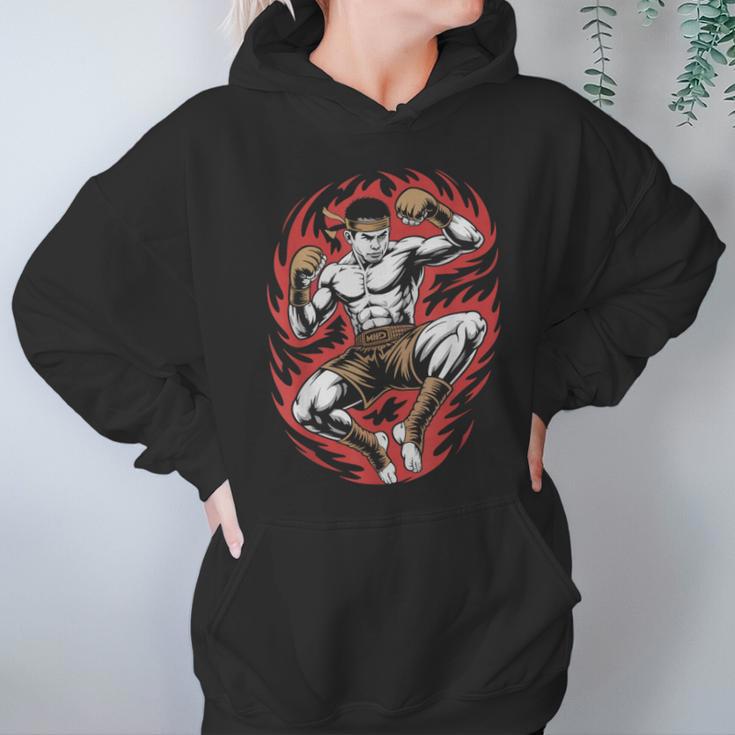 Muay Thai Elbow Strike Silhouette Minimal Clean Sport Unisex Hoodie