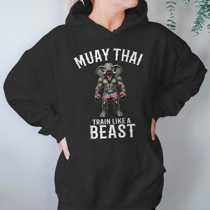 Muay Thai Elephant Kickboxing And Elephant Thai Unisex Hoodie