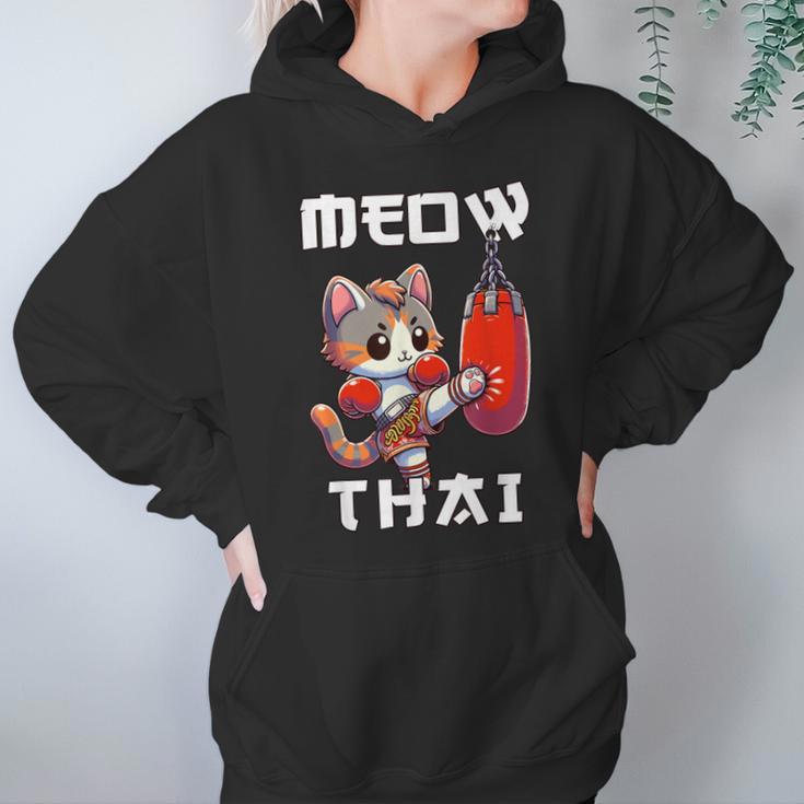 Muay Thai Meow Thai & Thai Boxing Muay Thai Cat Unisex Hoodie
