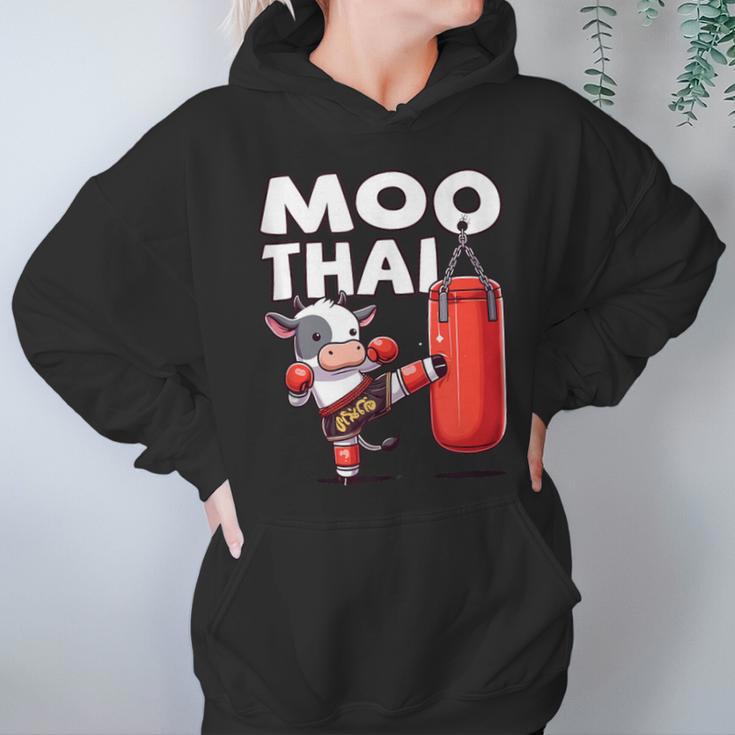 Muay Thai Moo Thai Thai Boxing For Youth Muay Thai Cow Unisex Hoodie