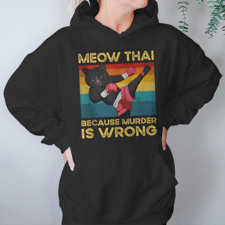 Muay Thai Because Murder Is Wrong Cat Meow Thai Unisex Hoodie Muay Thai Because Murder Is Wrong Cat Meow Thai Unisex Hoodie