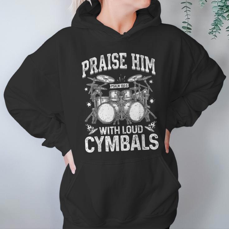 Praise Him With Loud Cymbals Psalm 150-5 Vintage Drum Kit Unisex Hoodie Praise Him With Loud Cymbals Psalm 150-5 Vintage Drum Kit Unisex Hoodie