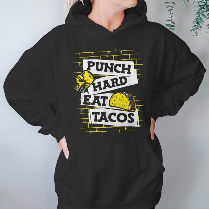 Punch Hard Eat Tacos Professional Boxer Muay Thai Boxing Unisex Hoodie