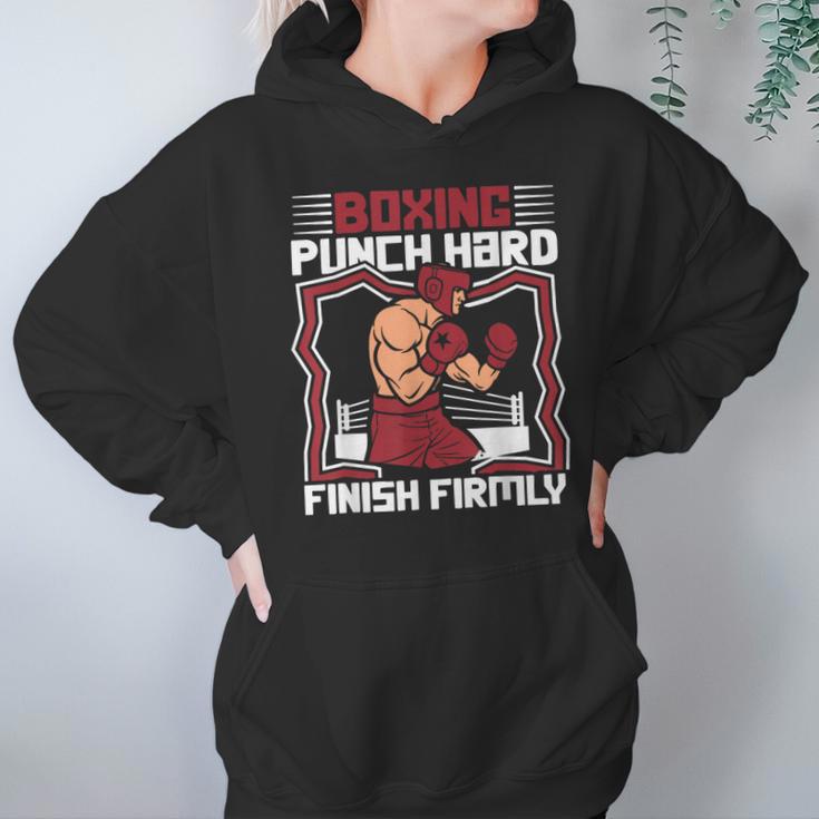 Punch Hard Finish Firmly Kickboxer Fan Muay Thai Boxing Unisex Hoodie