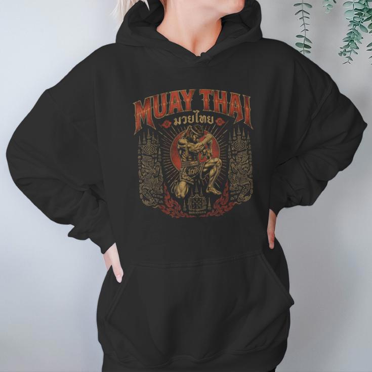 Retro Muay Thai Discipline Thai Boxing Warrior Art Unisex Hoodie