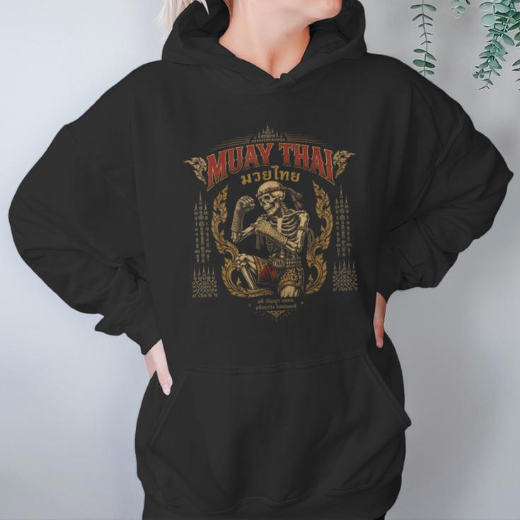 Retro Muay Thai Shorts Thai Boxing Fighter Style Skeleton Unisex Hoodie Retro Muay Thai Shorts Thai Boxing Fighter Style Skeleton Unisex Hoodie