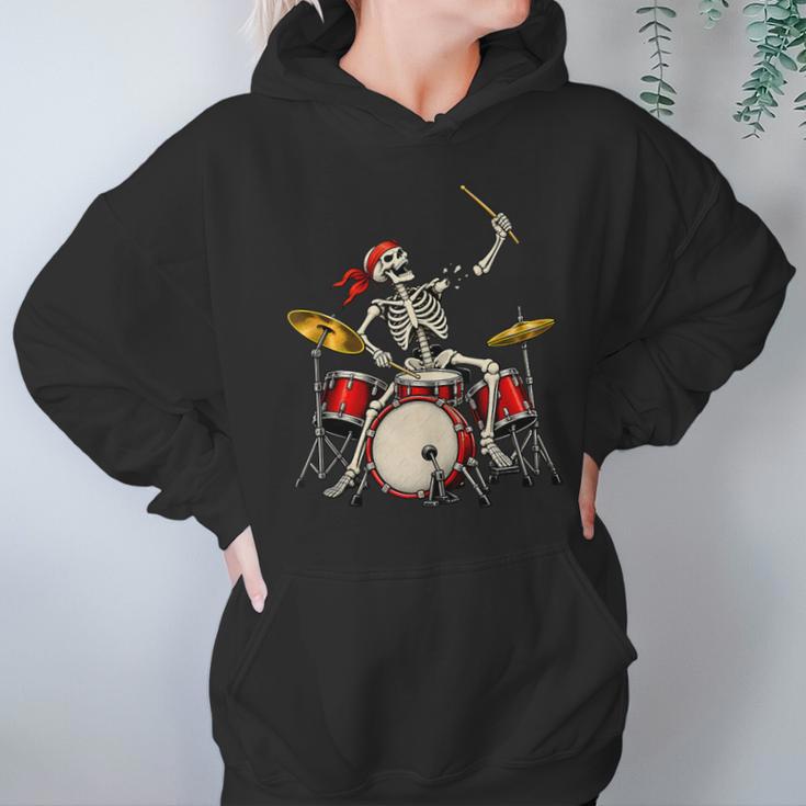 Skeleton Drummer Skull Drum Kit Halloween Sleeveless Unisex Hoodie