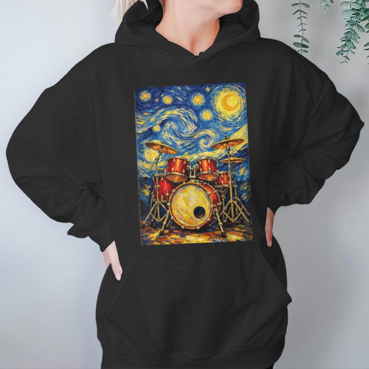 Starry Night Drum Kit Van Gogh Style Art Unisex Hoodie Starry Night Drum Kit Van Gogh Style Art Unisex Hoodie