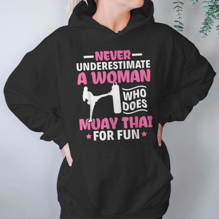 Never Underestimate A Woman Thai Boxing Muay Thai Fighter Unisex Hoodie Never Underestimate A Woman Thai Boxing Muay Thai Fighter Unisex Hoodie