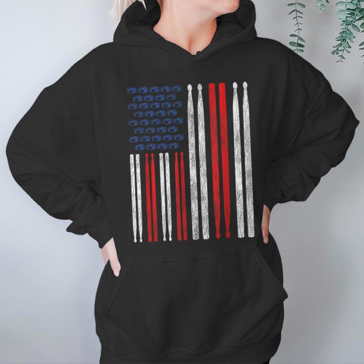 USA Flag Drumsticks Drum Kit Unisex Hoodie USA Flag Drumsticks Drum Kit Unisex Hoodie