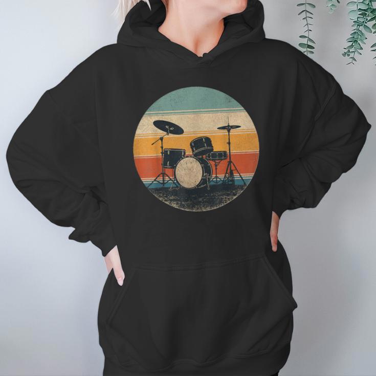 Vintage Drum Kit Silhouette Retro Music Unisex Hoodie Vintage Drum Kit Silhouette Retro Music Unisex Hoodie