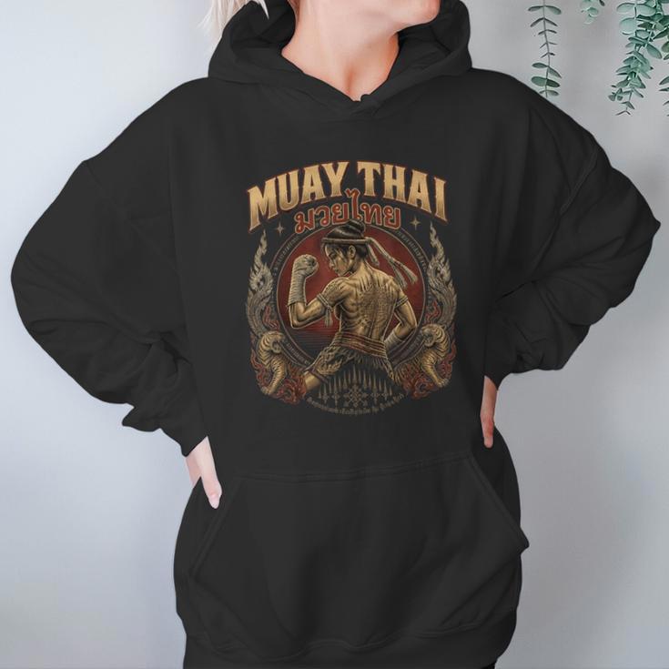 Vintage Muay Thai Flag Thailand Thai Boxing Fighter Unisex Hoodie