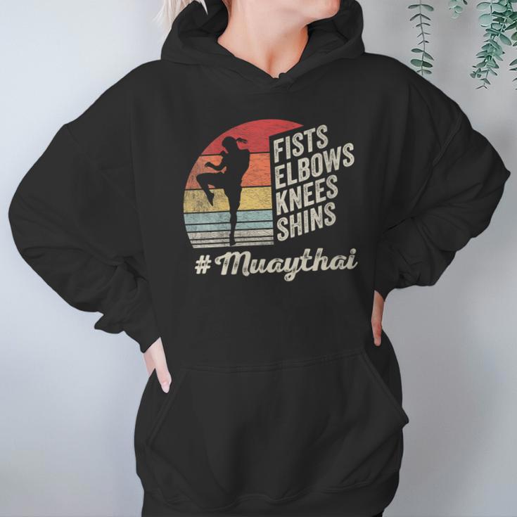Women's Muay Thai Martial Arts Fighter Retro Vintage Sunset Graphic Unisex Hoodie