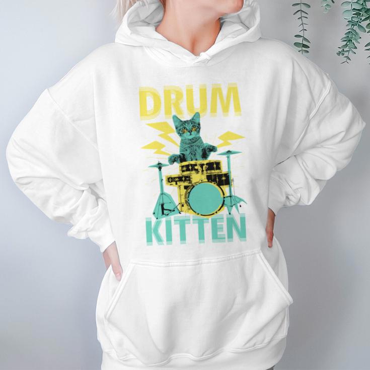 Cute Drummer Cat Drum Kitten Unisex Hoodie