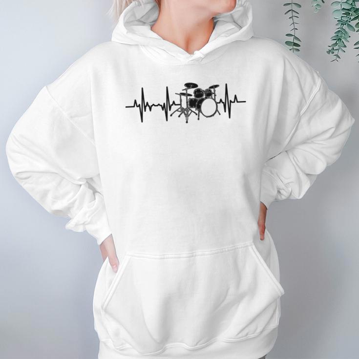 Drum Kit Pulse Line Rock Artist Drum Set Sweatshirt Unisex Hoodie Drum Kit Pulse Line Rock Artist Drum Set Sweatshirt Unisex Hoodie