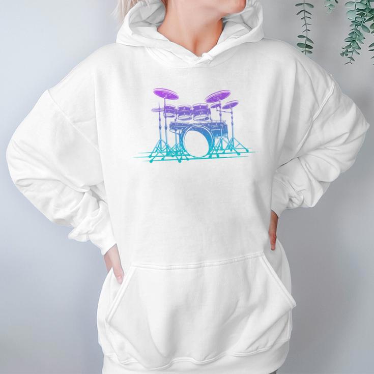 Drum Kit Set Drummer Pullover Unisex Hoodie