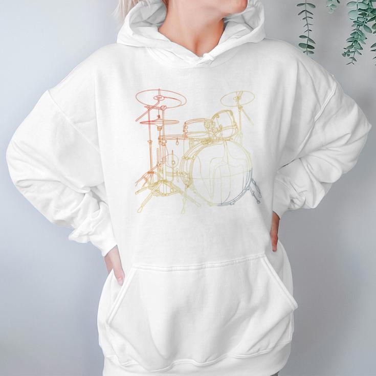 Drum Kit Vintage Look Music Concert Sweatshirt Unisex Hoodie Drum Kit Vintage Look Music Concert Sweatshirt Unisex Hoodie