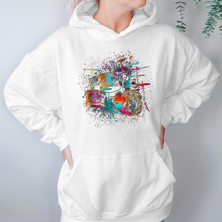 Drums Pop Art Drummer Drum Kit Unisex Hoodie