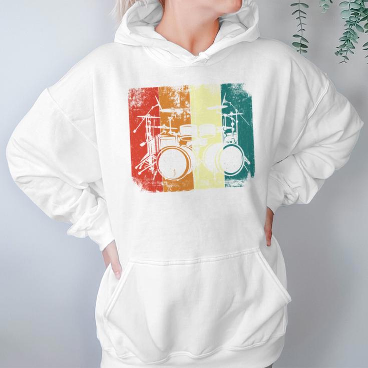 Drumset Cool Retro Vintage Drum Kit Drummer Music Percussion Unisex Hoodie Drumset Cool Retro Vintage Drum Kit Drummer Music Percussion Unisex Hoodie