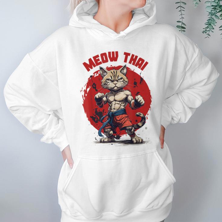 Meow Thai Funny Muay Thai And Cats Lover Unisex Hoodie