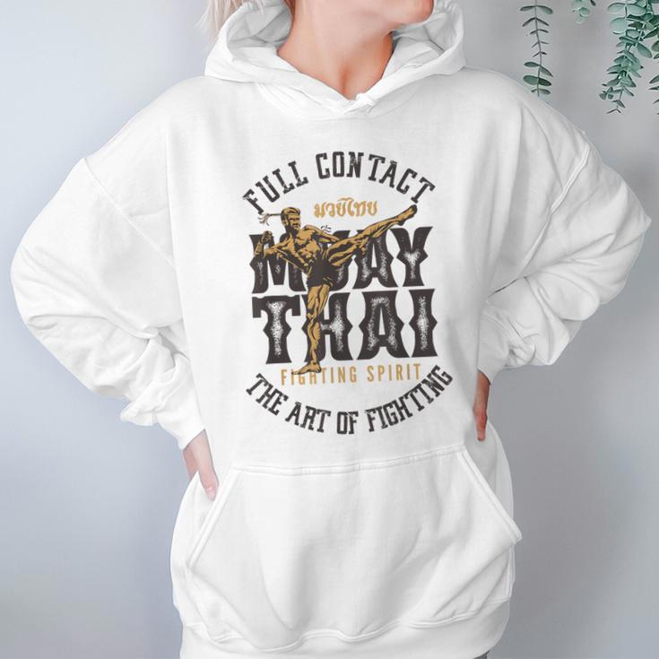Muay Thai Fighter MMA Full Contact Retro Kickboxing Unisex Hoodie