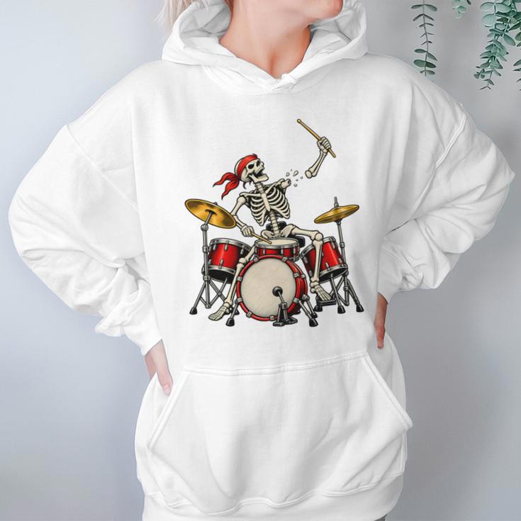 Skeleton Drummer Skull Drum Kit Halloween Unisex Hoodie