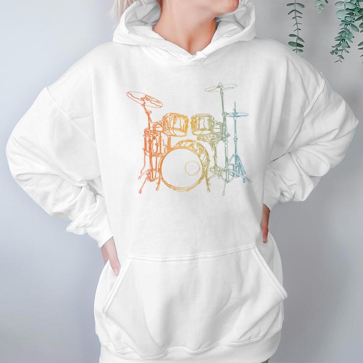 Vintage Drummer Drum Kit Unisex Hoodie