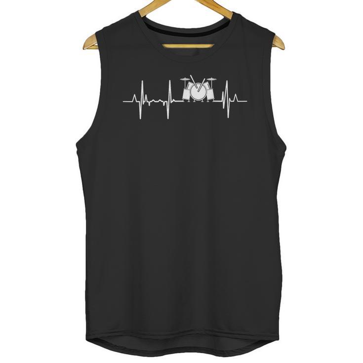 Drum Kit Cardiogram Drum Musician ECG Unisex Tank Top