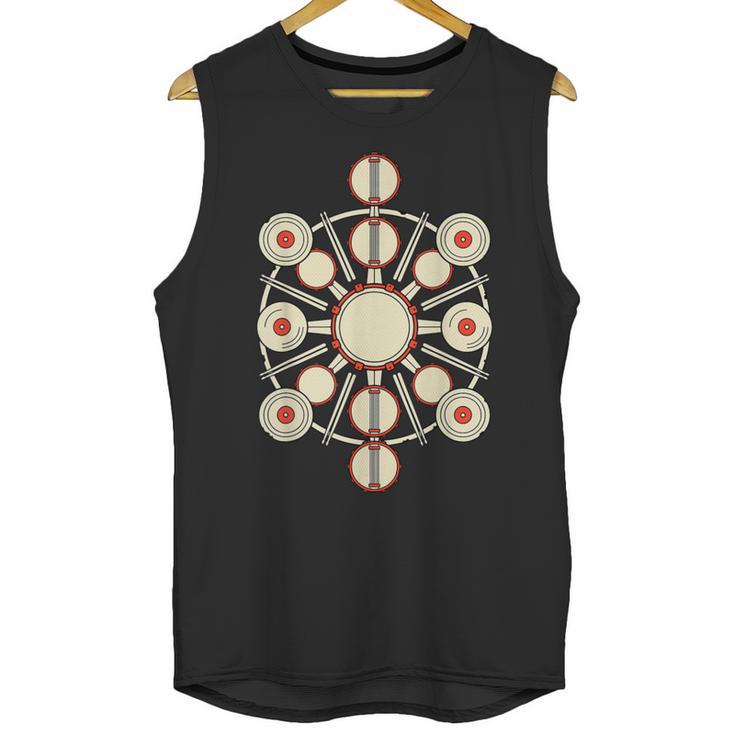 Drummer Drum Kit Mandala Percussionist Music Lover Unisex Tank Top