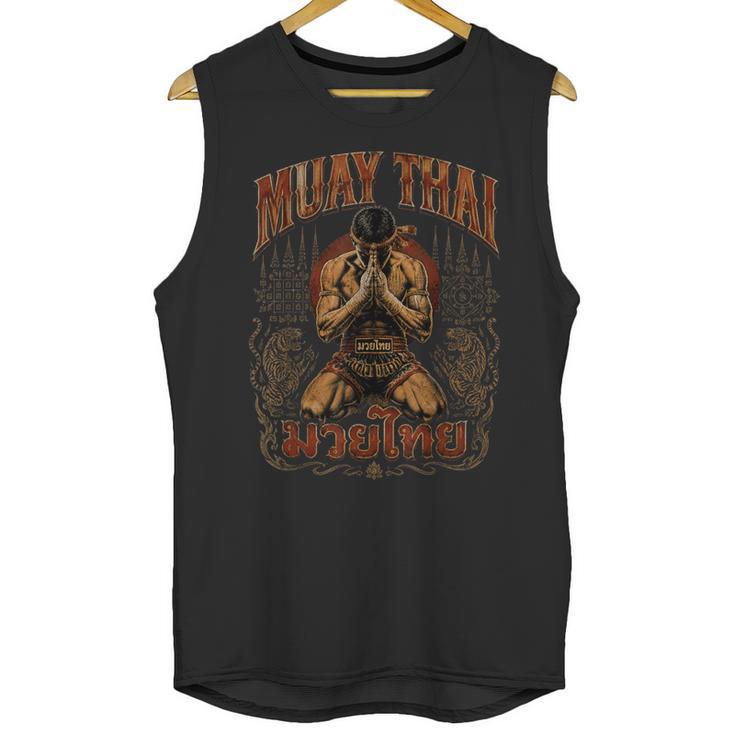 Faded Muay Thai Fighter Nak Muay Thailand Boxing Unisex Tank Top
